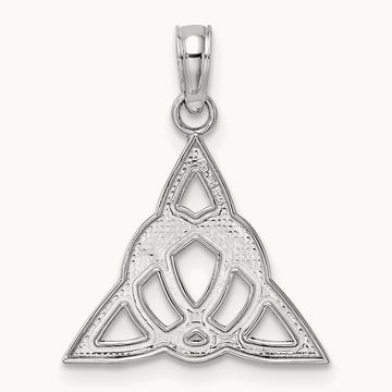 Celtic Trinity Knot Charm, 14K White Gold