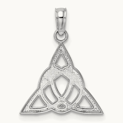 Celtic Trinity Knot Charm, 14K White Gold