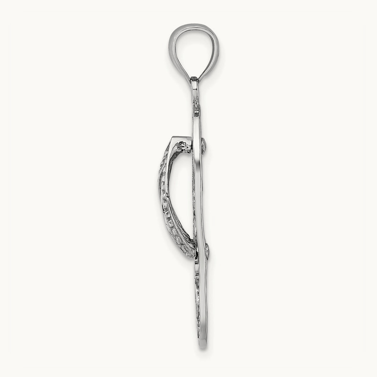 Triple Turtle Flip-Flop Charm — 14K White Gold