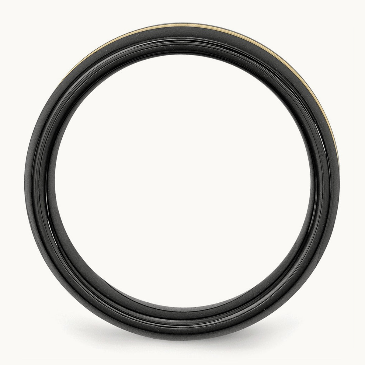Ceramic Black With14k Polished Inlay 8mm Band
