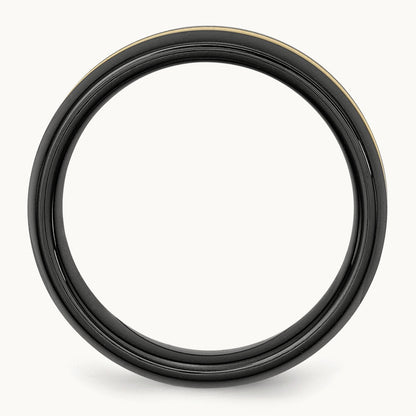 Ceramic Black With14k Polished Inlay 8mm Band