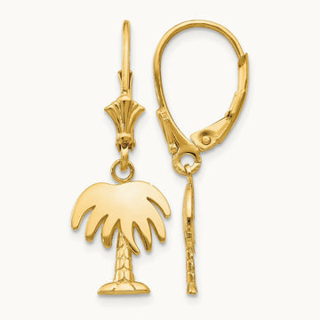 Palm Tree Leverback Earrings — photo set