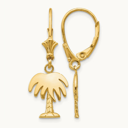 Palm Tree Leverback Earrings — photo set