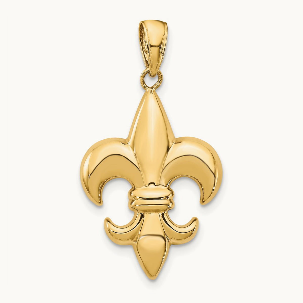 Medium Fleur-De-Lis Pendant, 14K