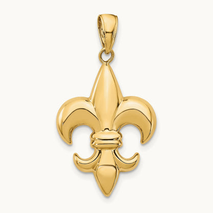 Medium Fleur-De-Lis Pendant, 14K