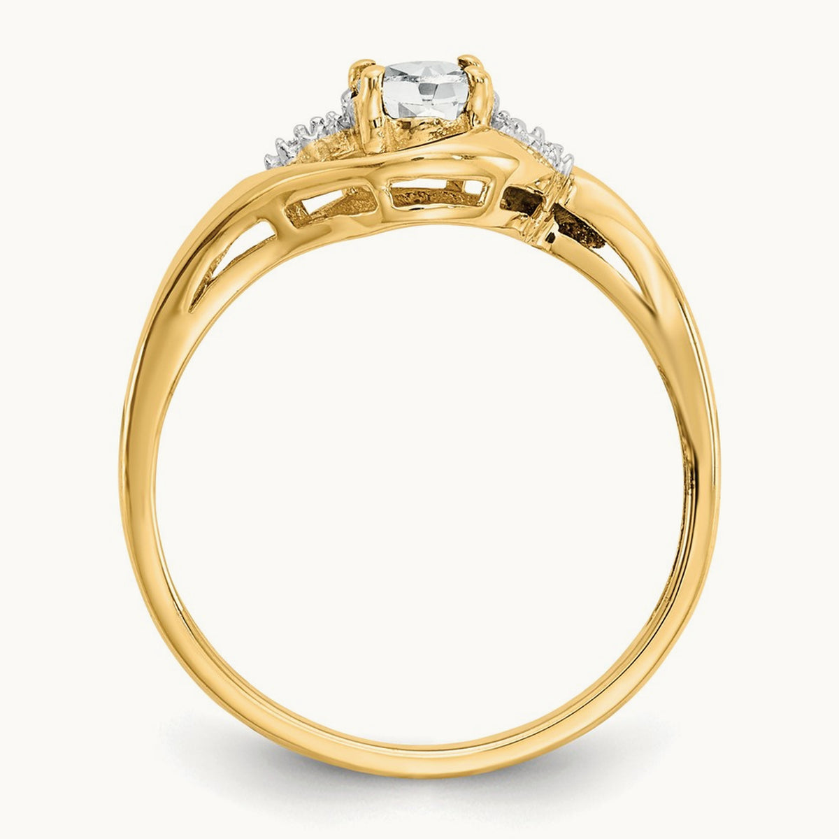 Topaz and Diamond Ring — 14K Yellow Gold