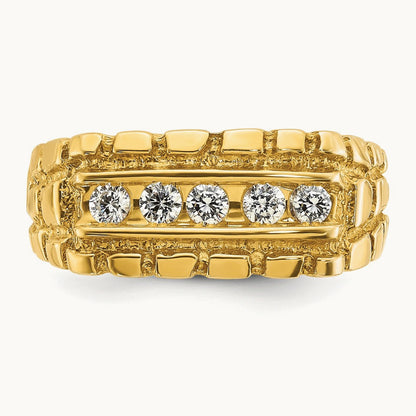 IBGoodman Men's Diamond Nugget Complete Ring, 14K