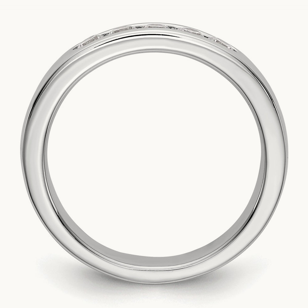 5- Stone Closed Channel Band Mounting, 2.6mm, 14K White Gold