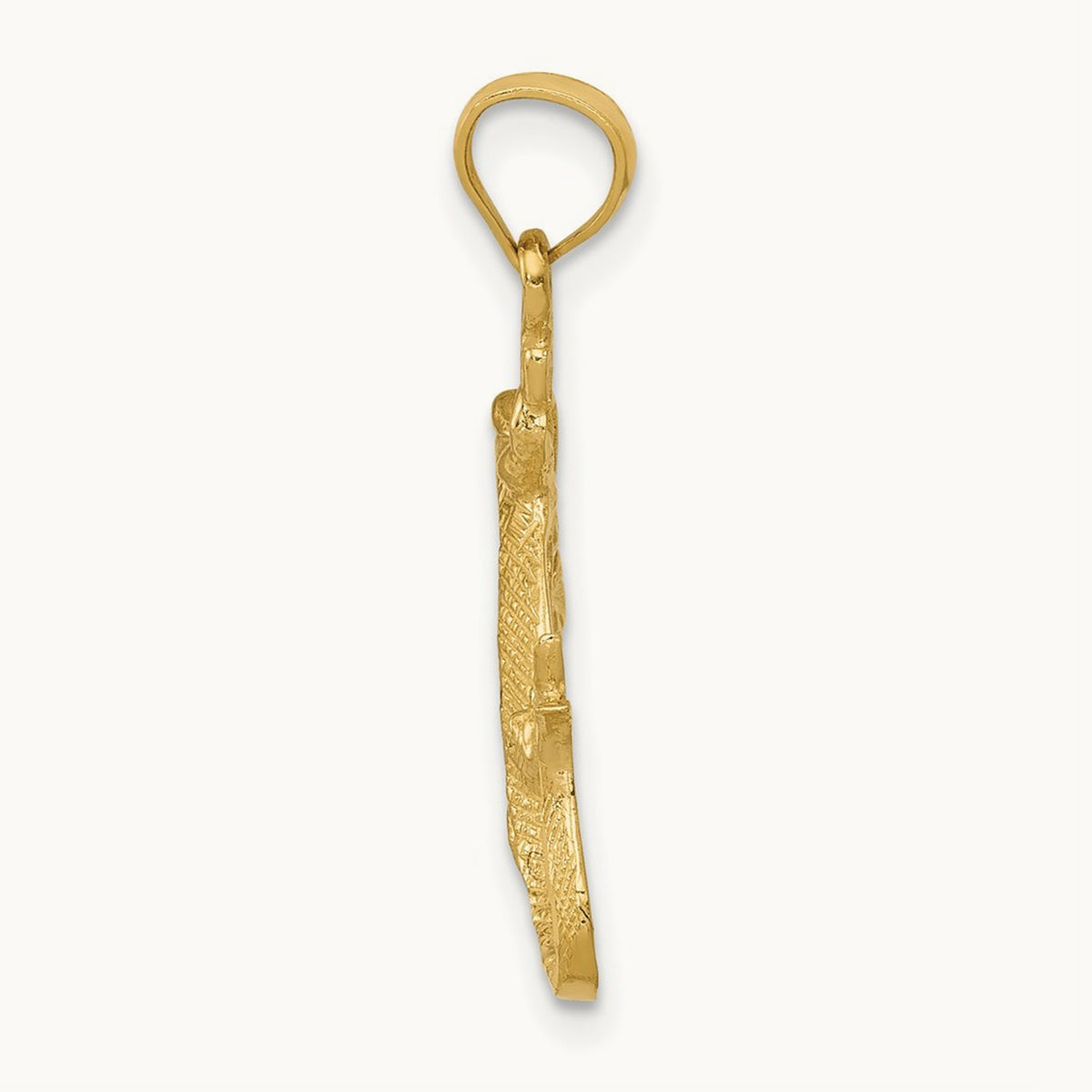 Diamond-Cut Lizard Pendant, 14K