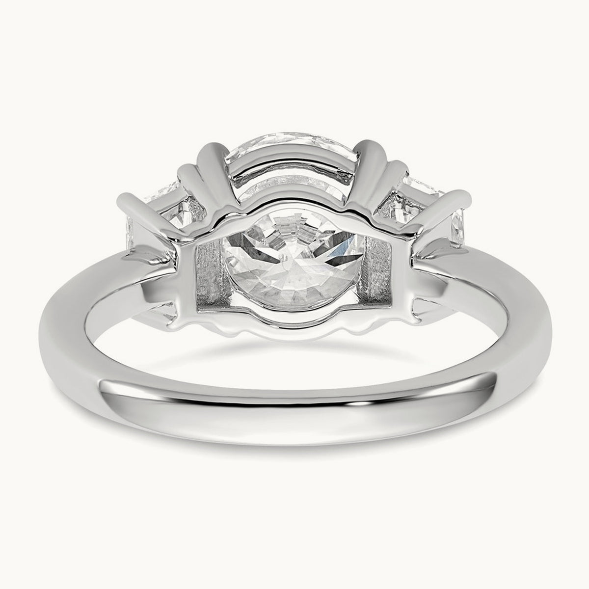 Trapezoid Sidestones Engagement Ring, 0.25-3.75 ct tw Lab-Grown Diamond — 3 1/2 ct, VS (Best) · Certified, 14K White Gold