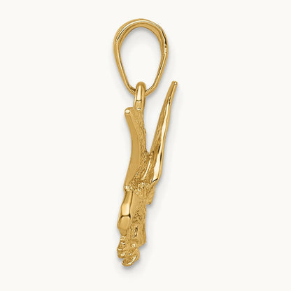 Eagle Landing Pendant, 14K