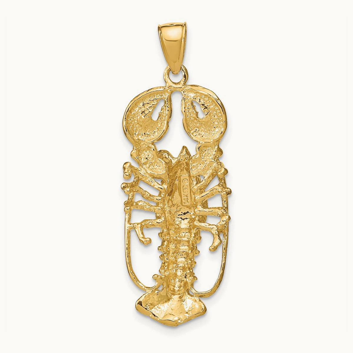 3D Lobster Pendant, 14K