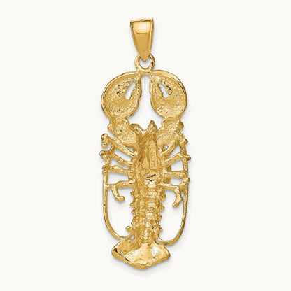 3D Lobster Pendant, 14K