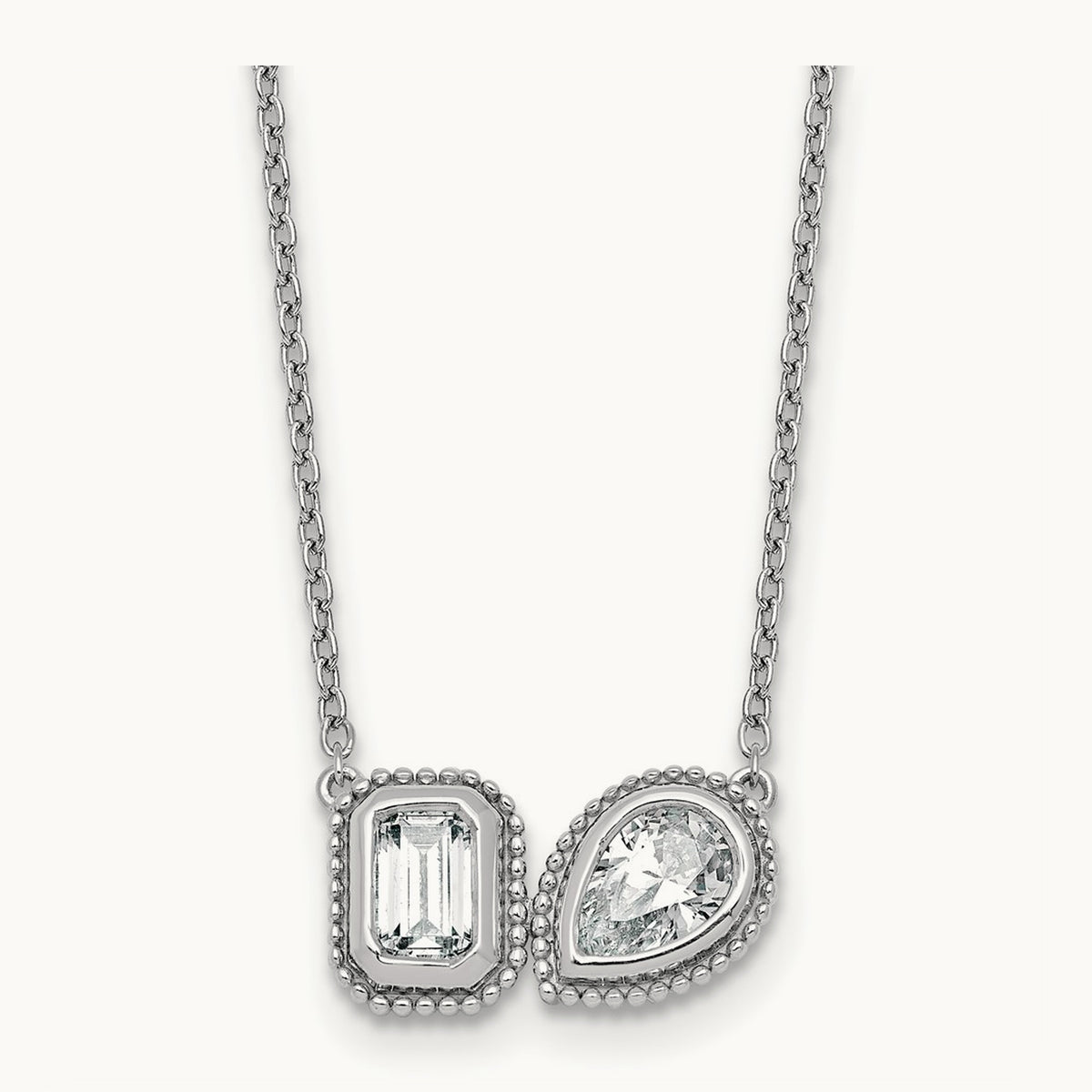 2 Stone Necklace, 1.00 ct tw Lab-Grown Diamond