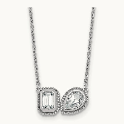 2 Stone Necklace, 1.00 ct tw Lab-Grown Diamond