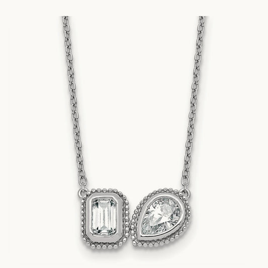 2 Stone Necklace, 1.00 ct tw Lab-Grown Diamond