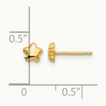 Polished Star Post Earrings, 14K