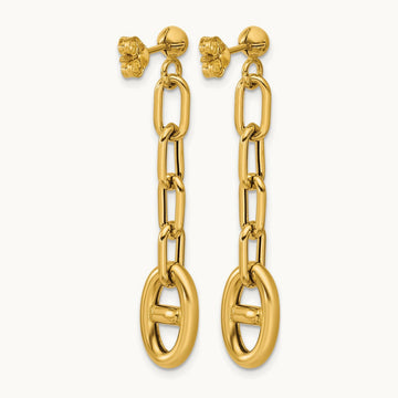 Polished Anchor Link Post Dangle Earrings, 14K — Leslie's