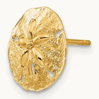 Single 14k Sand Dollar Post Earring