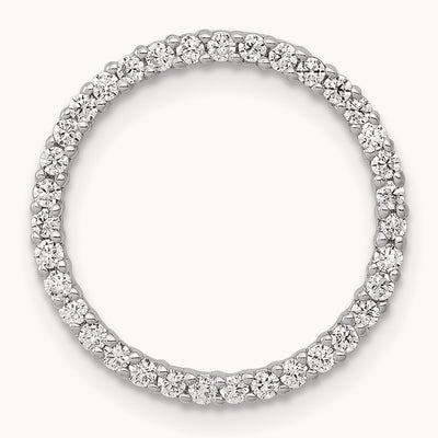 Diamond Circle Chain Slide — 14K White Gold, 17mm, 0.35 ct