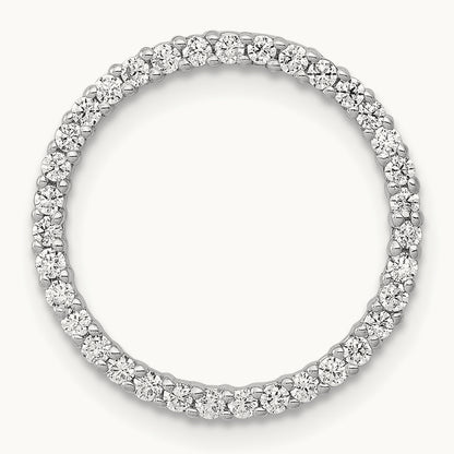 Diamond Circle Chain Slide — 14K White Gold, 17mm, 0.35 ct