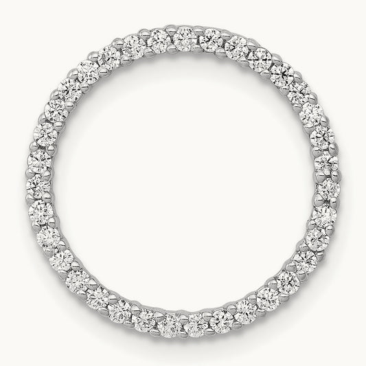 Diamond Circle Chain Slide — 14K White Gold, 17mm, 0.35 ct