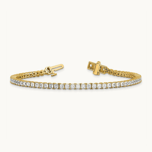 Princess Tennis Bracelet, 6.00 ct tw Lab-Grown Diamond — 14K Yellow Gold
