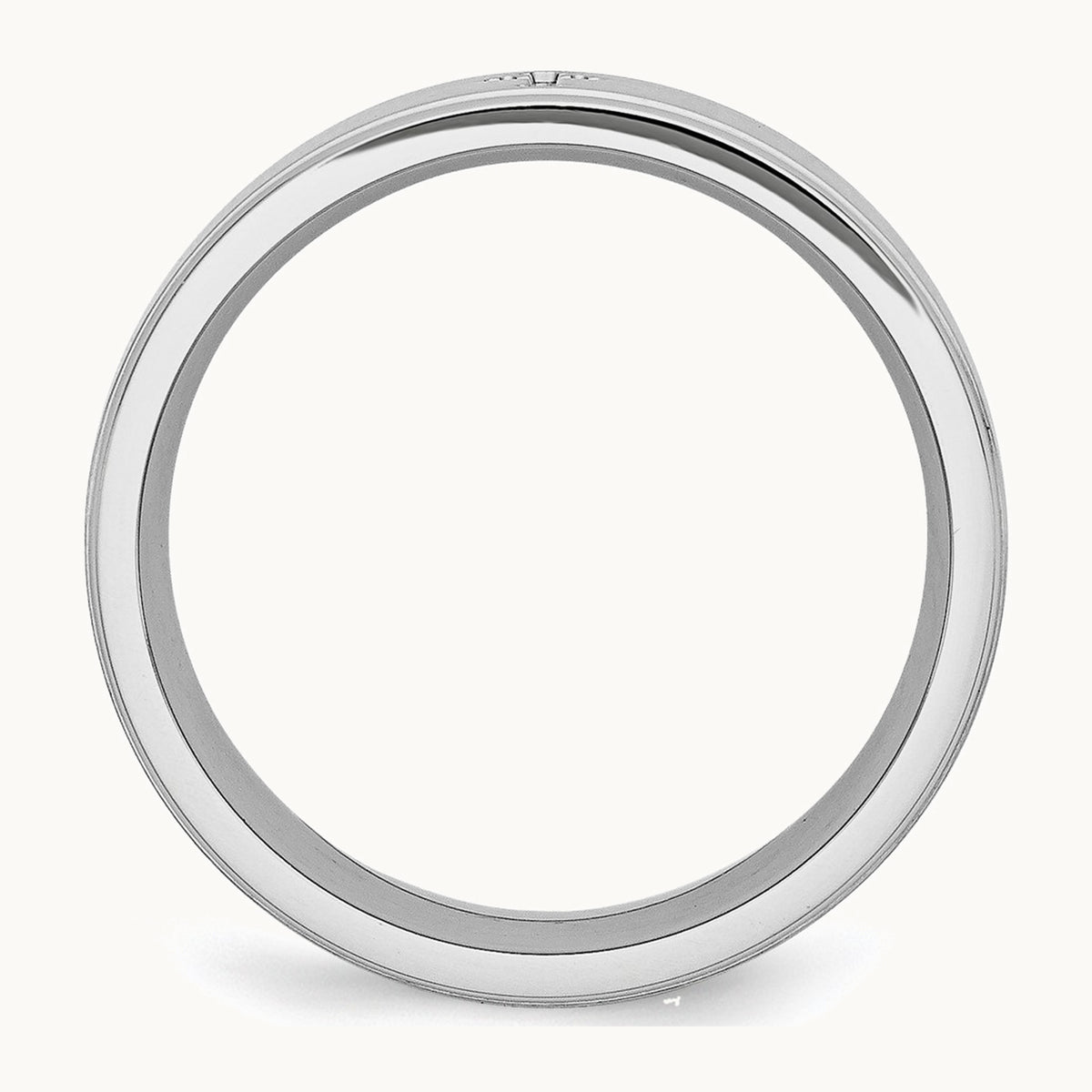 Chisel Cobalt Satin and Polished Ridged Edge 8mm Band