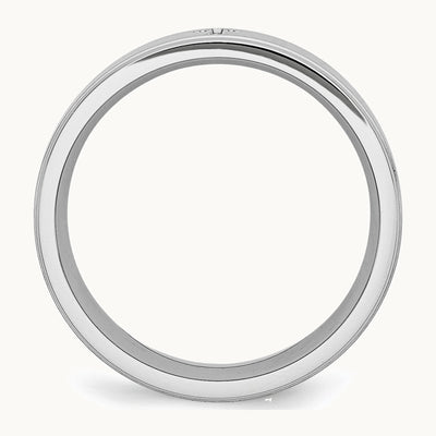 Chisel Cobalt Satin and Polished Ridged Edge 8mm Band