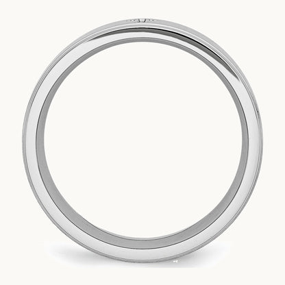 Chisel Cobalt Satin and Polished Ridged Edge 8mm Band
