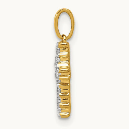 Latin Cross Pendant, 0.10 ct tw Lab-Grown Diamond — 14K Yellow Gold