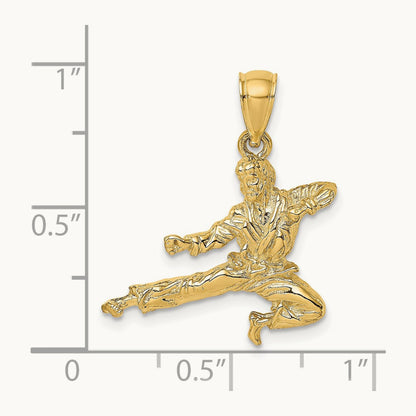 3-D Karate Man Pendant, 14K