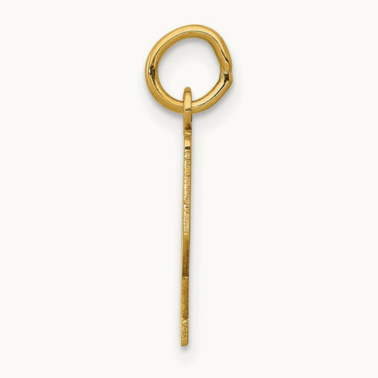 Small Elongated Number 72 Charm, 14K
