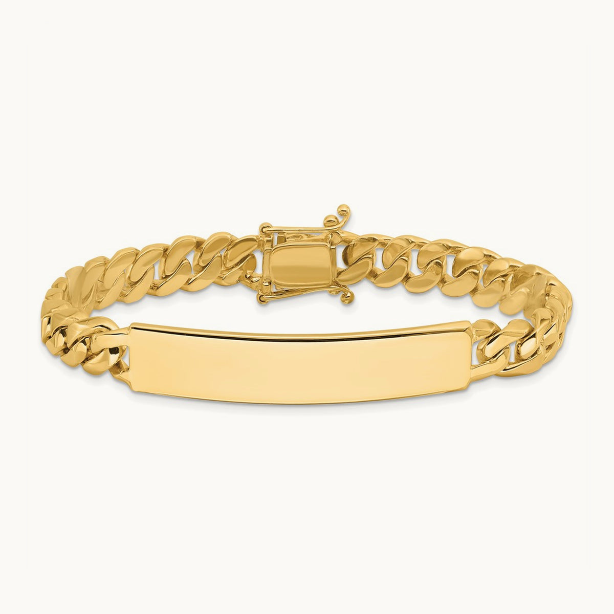 Hand-polished Curb Link ID Bracelet, 14K