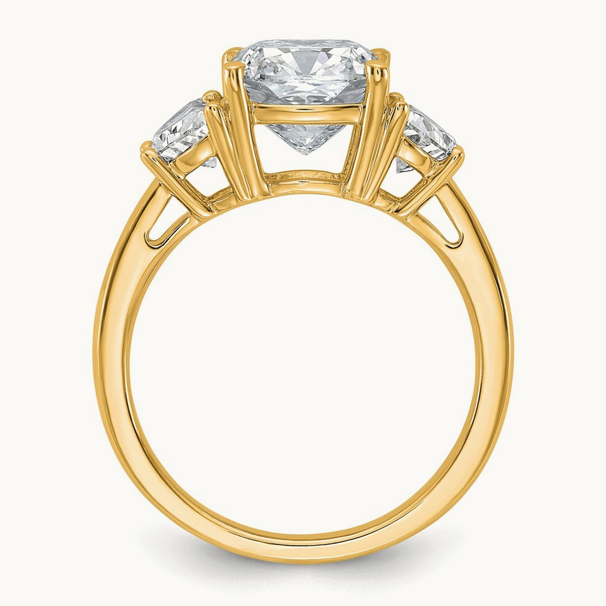 Half Moon & Cushion Semi-Mount Engagement Ring, 0.25-1.00 ct tw Lab-Grown Diamond — 1 ct, 14K Yellow Gold