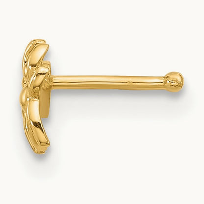 22 Gauge Polished Spider Nose Stud, 14K