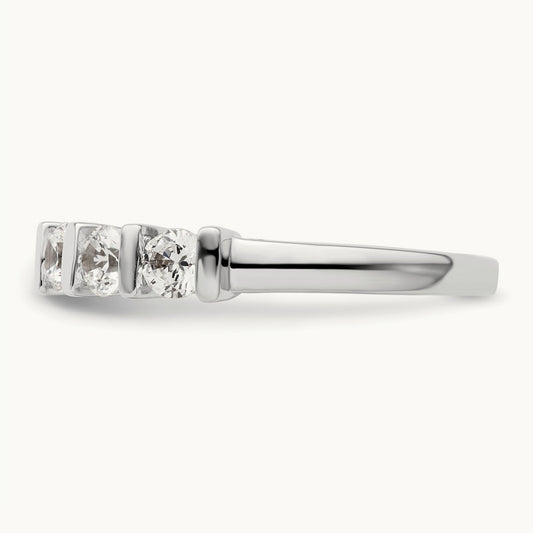 5-Stone Diamond Band, 14K White Gold