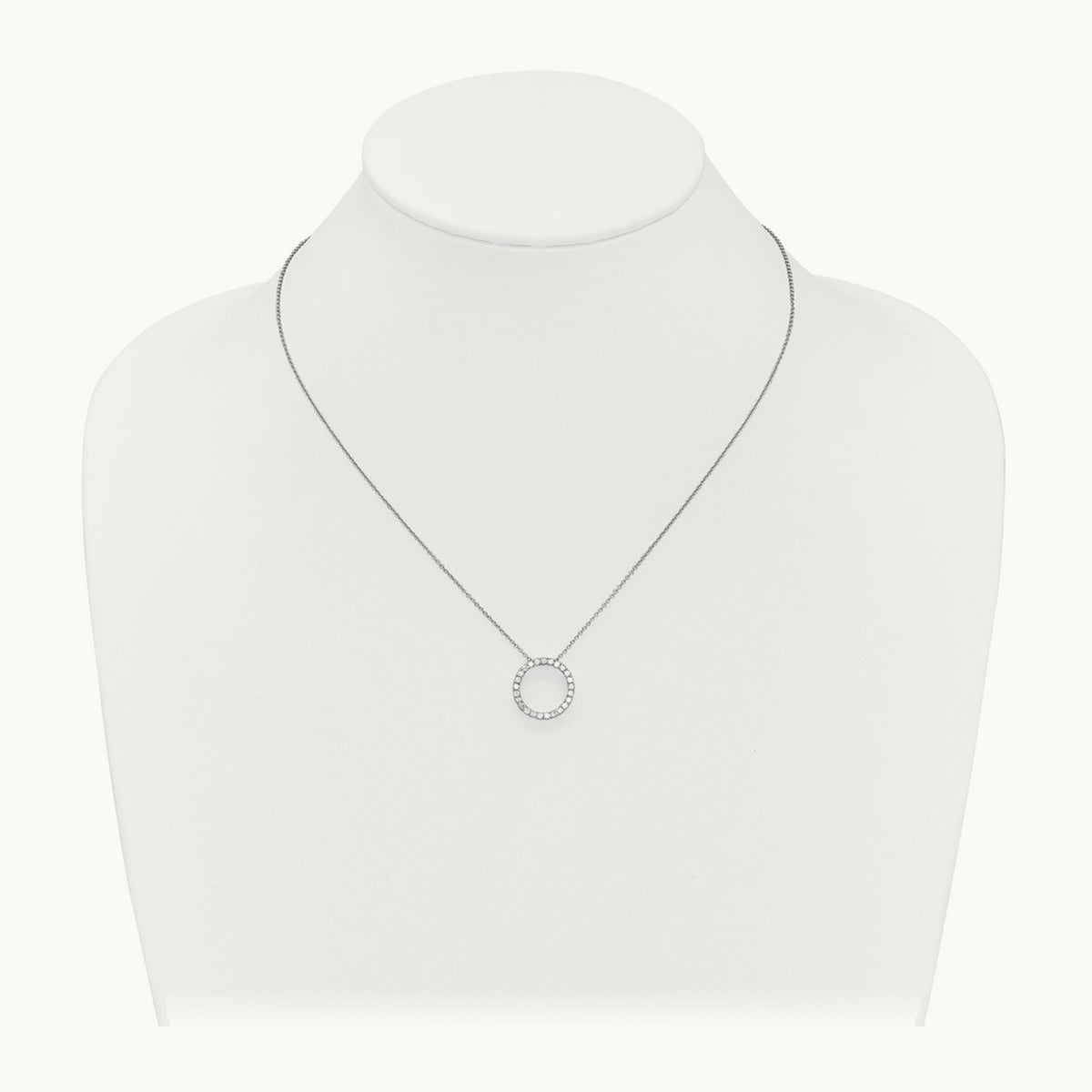 Diamond Circle 18 inch Necklace — 14K White Gold, 0.5 ct