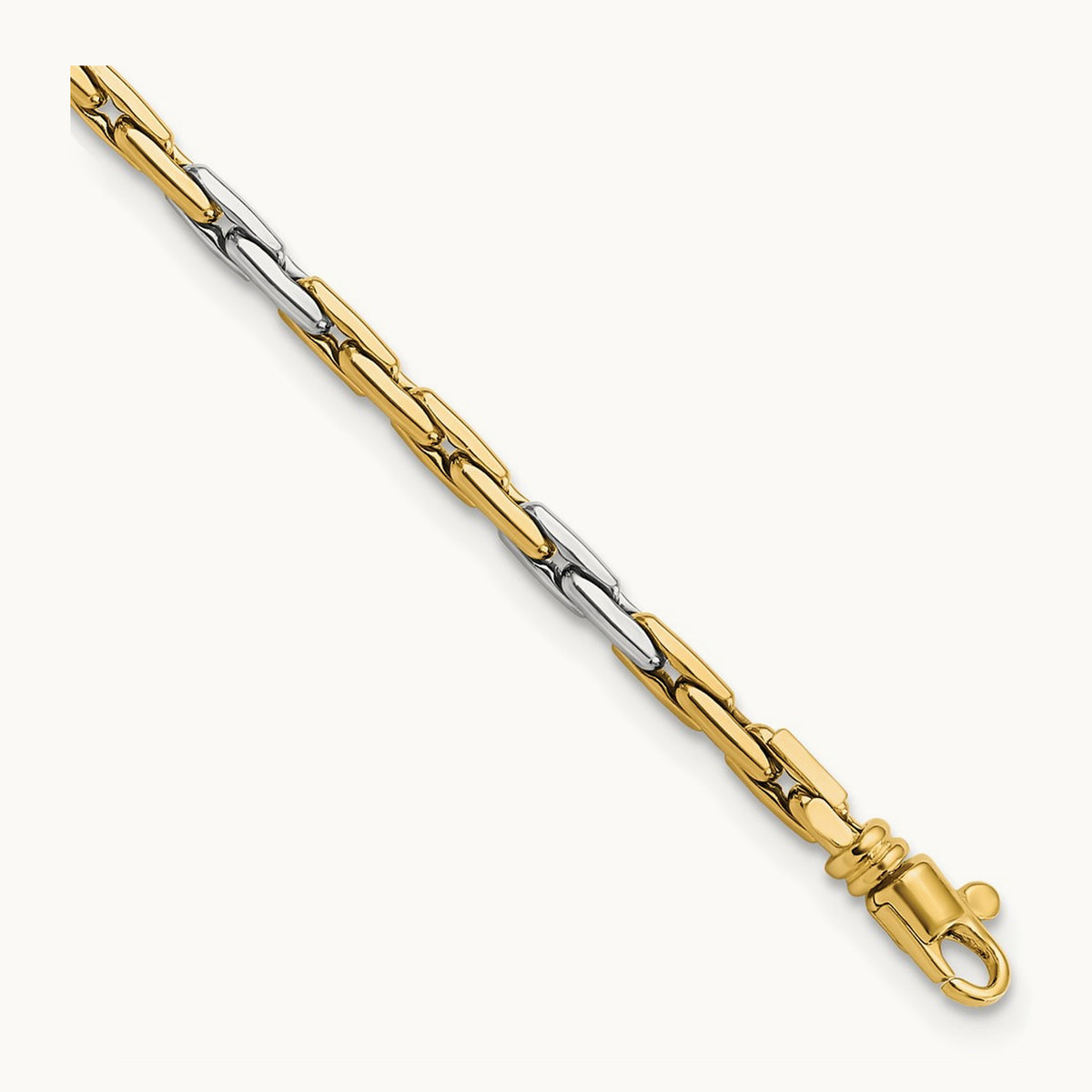 Polished Fancy Link Bracelet, 14K Two-tone
