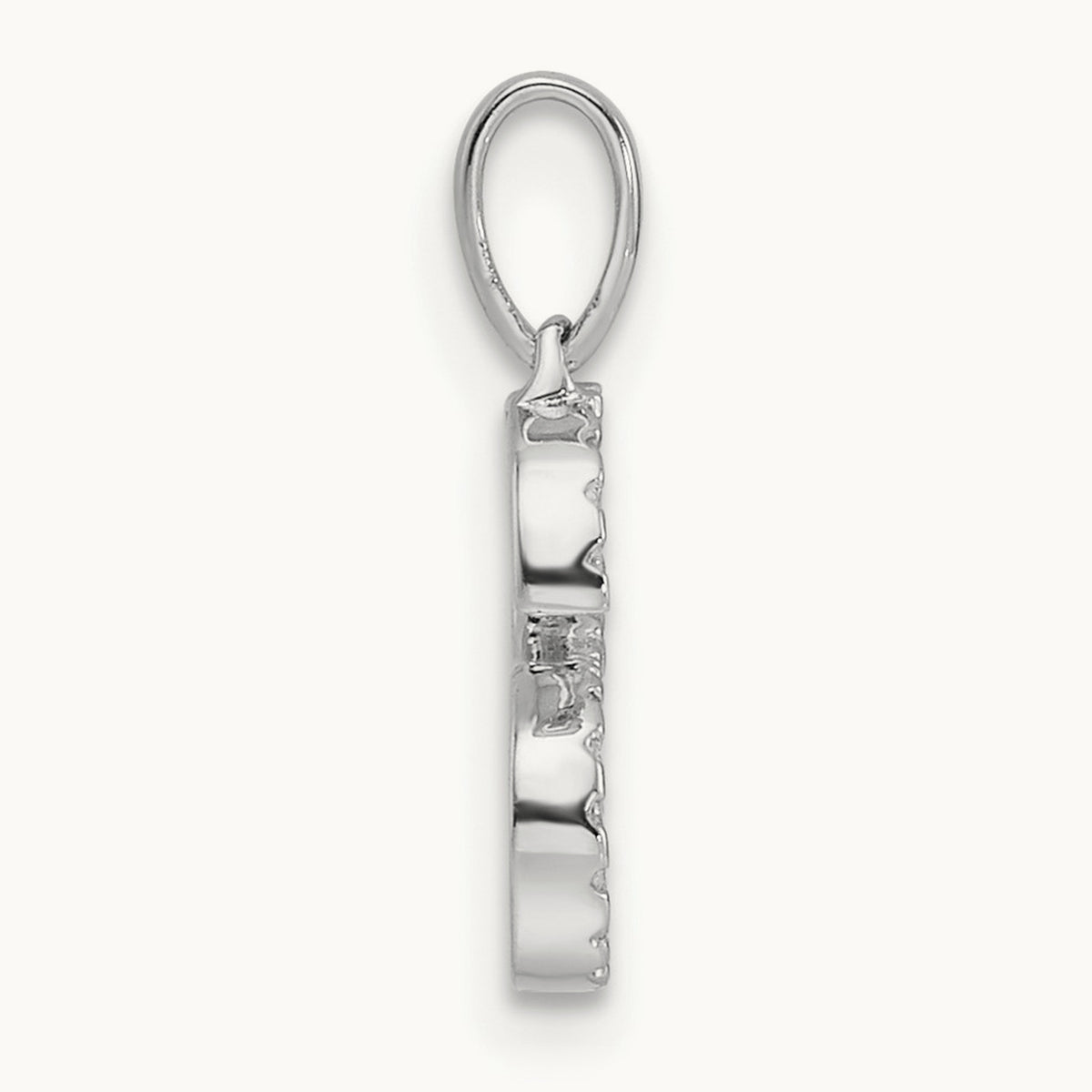 Diamond Letter S Initial Pendant, 14K White Gold