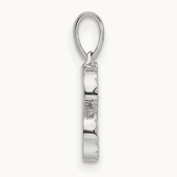 Diamond Letter S Initial Pendant, 14K White Gold
