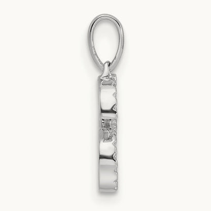 Diamond Letter S Initial Pendant, 14K White Gold
