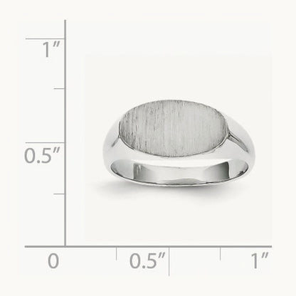 13.5x7. Closed Back Signet Ring, 5mm, 14K White Gold