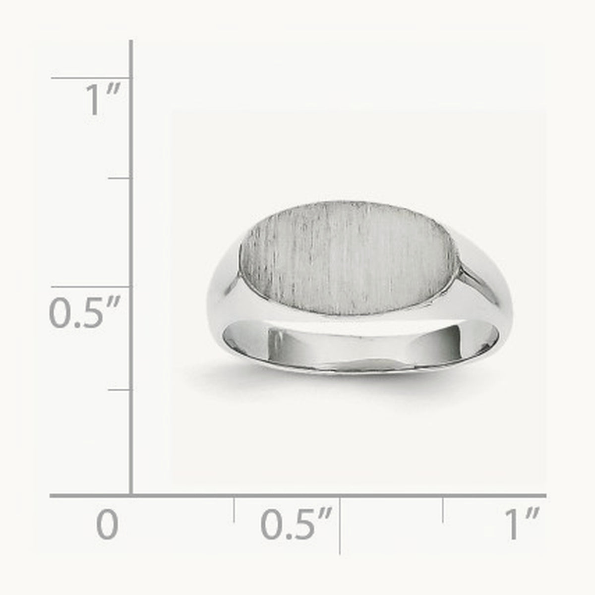 13.5x7. Closed Back Signet Ring, 5mm, 14K White Gold
