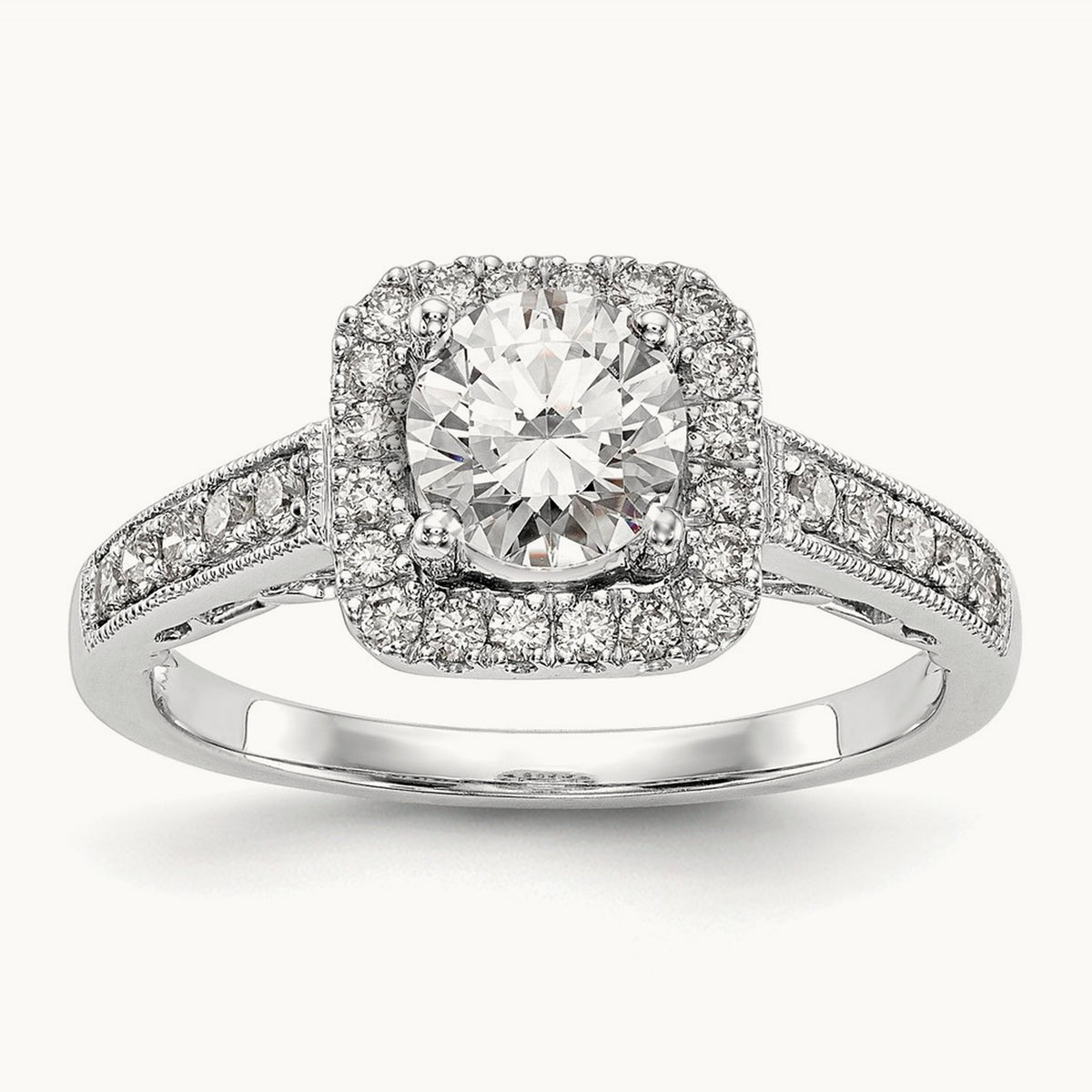 Round Semi-Mount Halo Engagement Ring, 0.25 ct tw