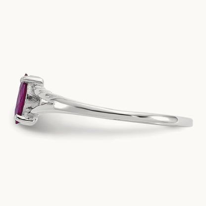 Rhodolite Garnet Birthstone Ring, 14K White Gold