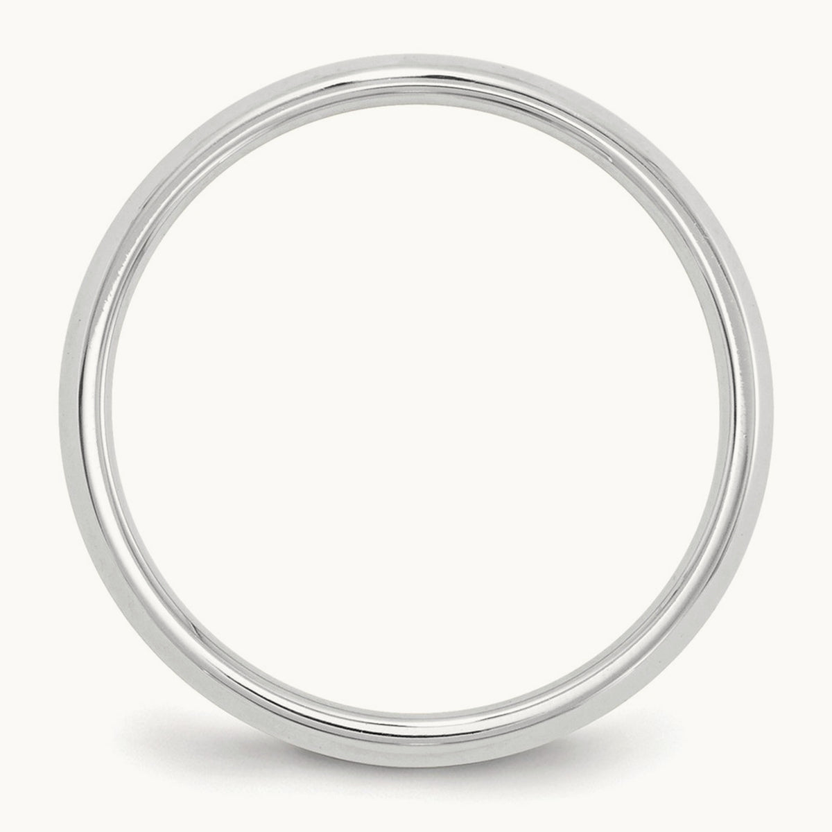 Knife Edge Comfort Fit Band, 6mm, 10K White Gold