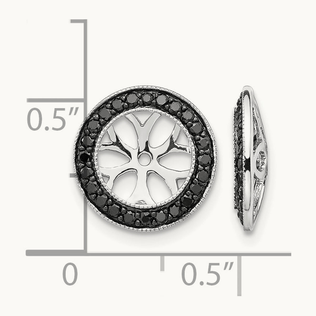 Black Diamond Earring Jackets — 12mm, 0.368 ct