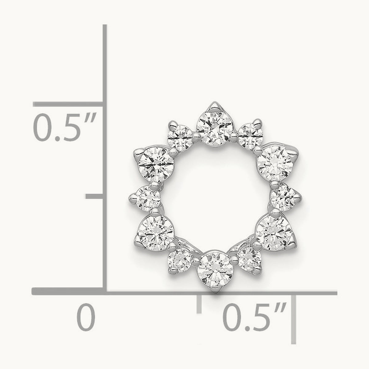1/2ct. Diamond Fancy Circle Chain Slide, 14K White Gold