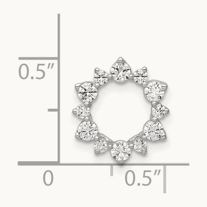1/2ct. Diamond Fancy Circle Chain Slide, 14K White Gold